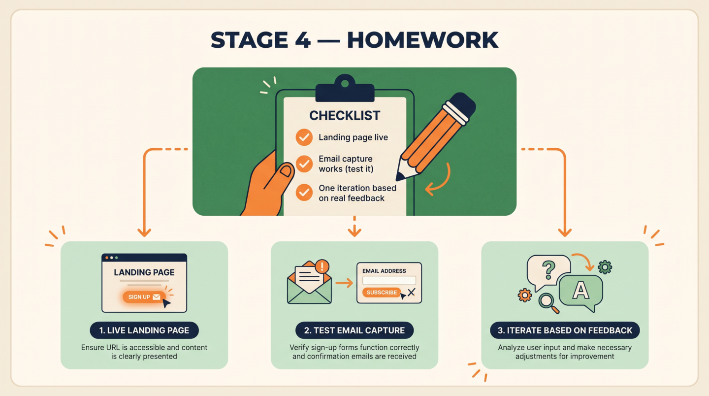 Infografía: checklist de la Etapa 4