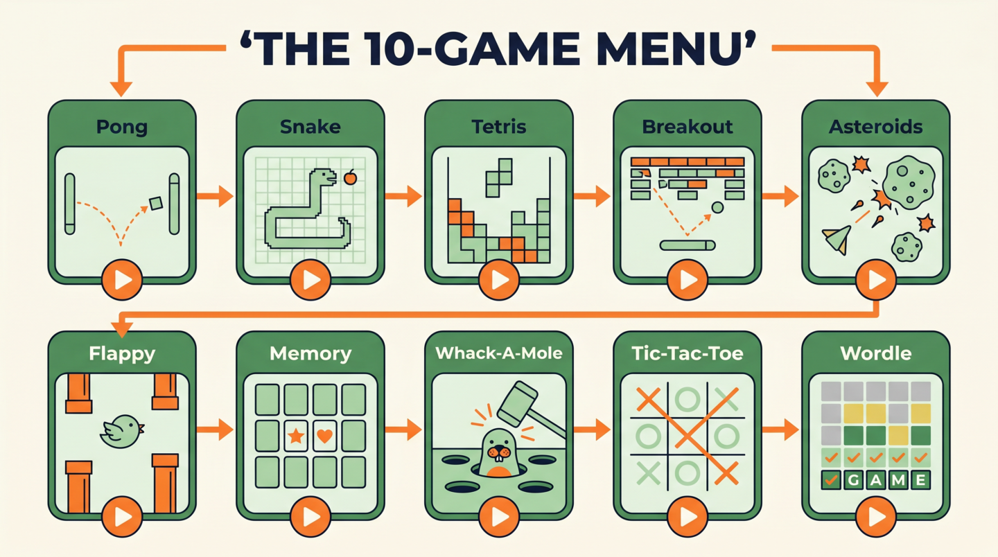Infografía: el menú de 10 juegos