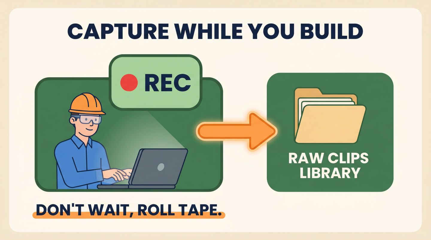 Infografía: capturar la pantalla durante el build, no después