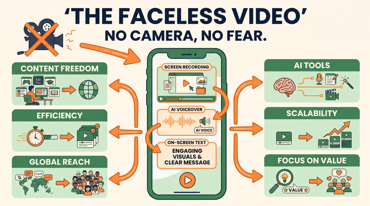 Infografía: el vídeo sin cara — grabación de pantalla más voz en off
